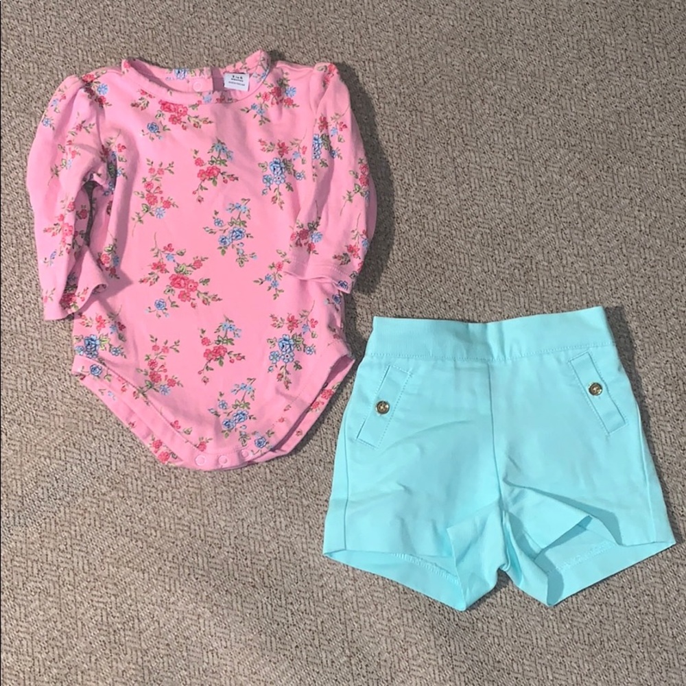 Janie and jack shorts and long sleeve onesie